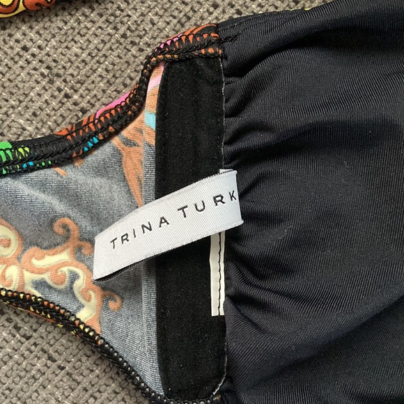 Trina Turk Halter Paisley Bikini Gold Hardware Accents M - Picture 4 of 8